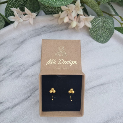 Three Ball Huggie Earring